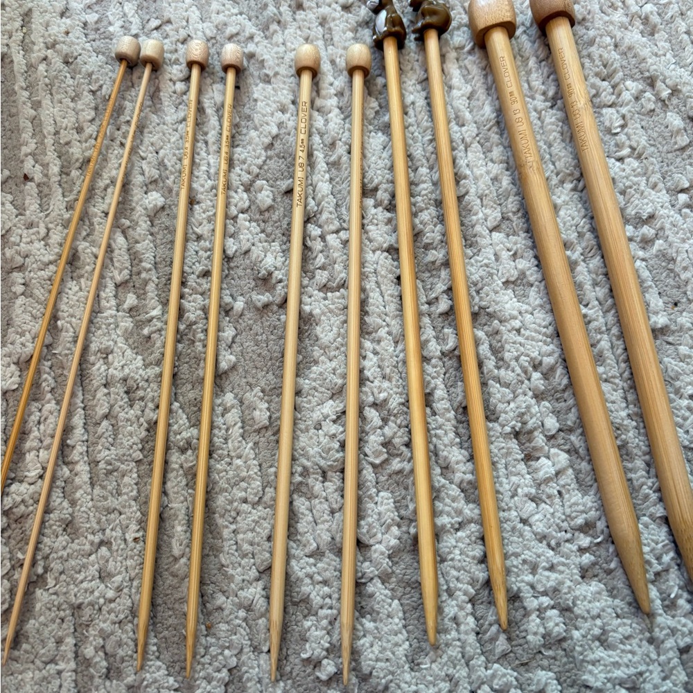 Assortment of Bamboo Knitting Needles